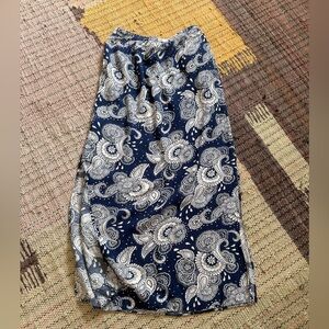 Boden Navy Blue Paisley Maxi Skirt